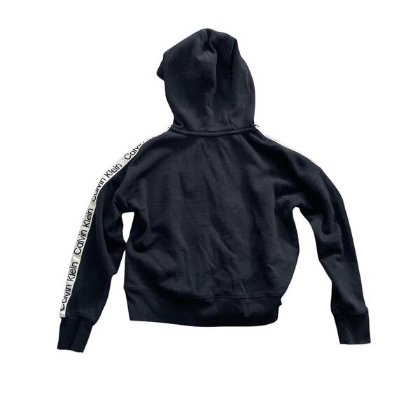 Calvin Klein Performance Spellout Black Knit Athleisure Hooded Sweatshirt Small - Picture 3 of 4